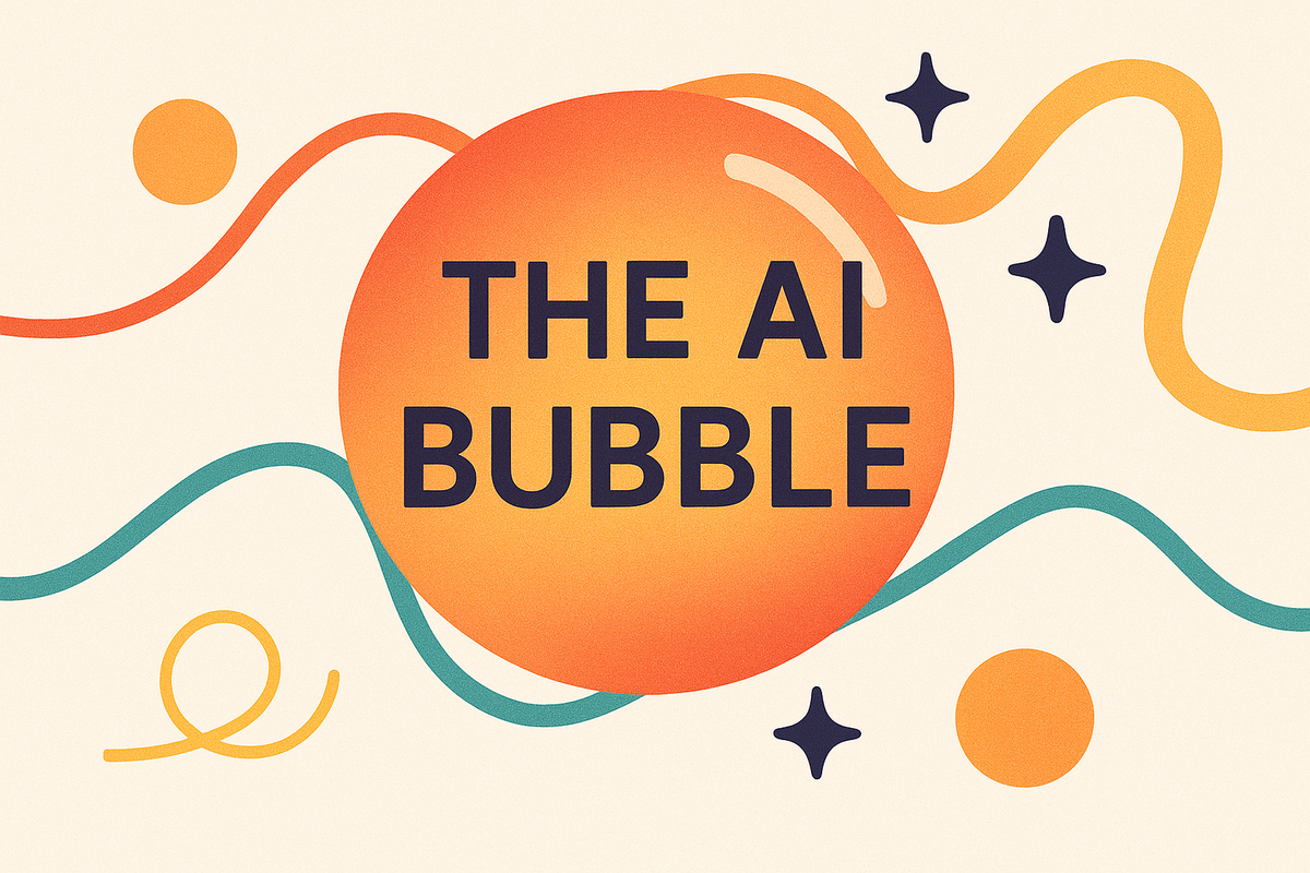 picture a bubble with "the AI bubble" text in it 